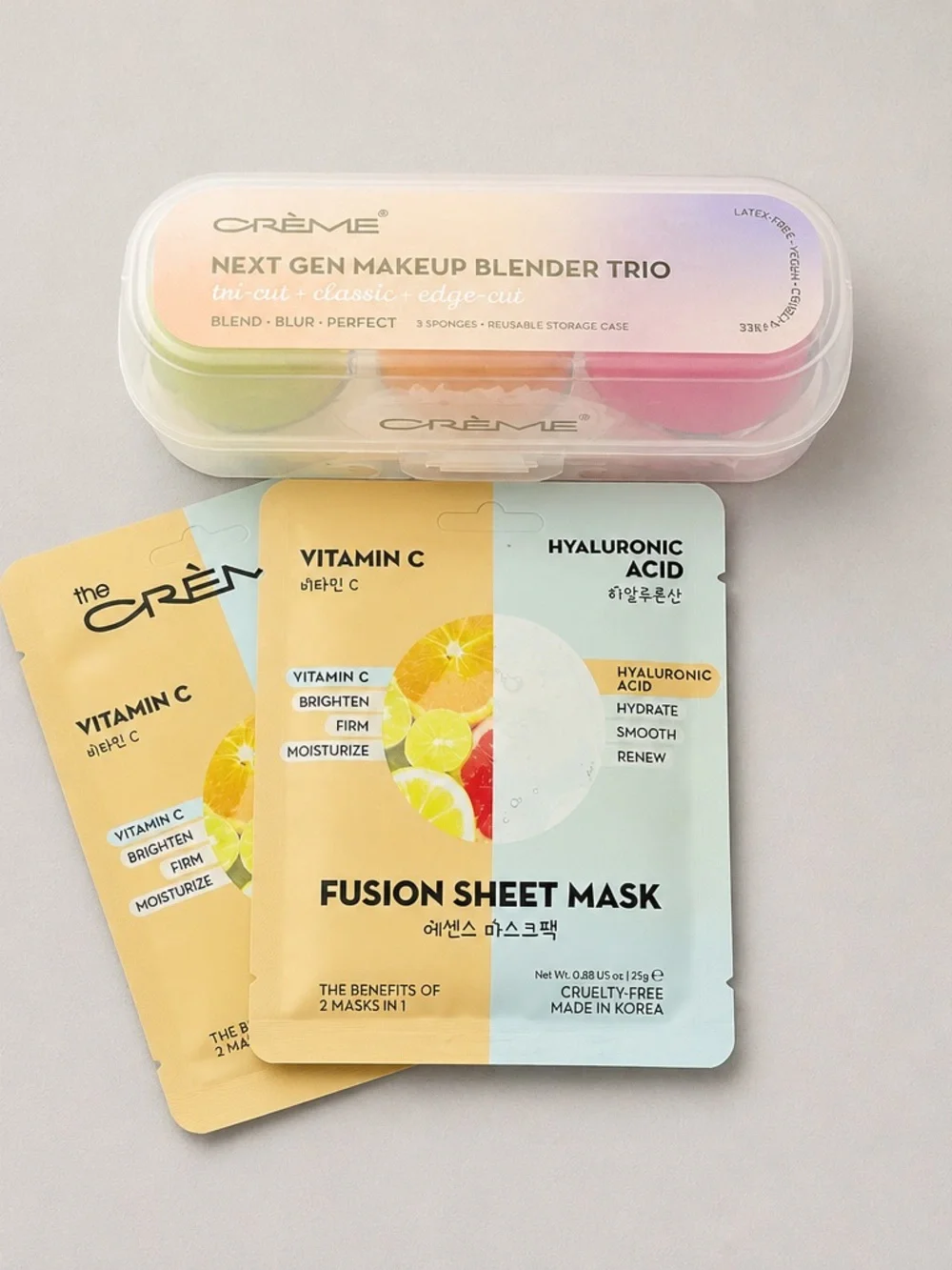 NWT The Creme Shop Next Gen Makeup Blender Trio Beauty Sponge & 2 Fusion Masks
